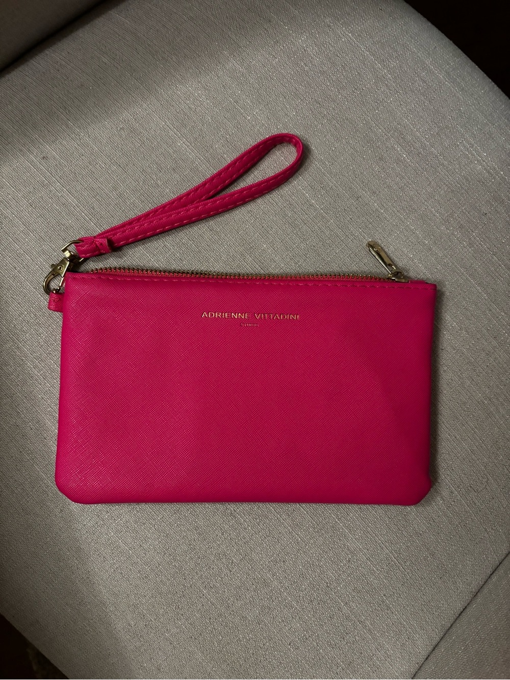 Adrienne Vittadini Pink Wristlet Clutch with attached charger pack